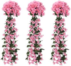 vidaXL Ghirlande de flori artificiale, 3 buc. , roz, 85 cm (359052)
