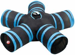 vidaXL Tunel pentru pisici 5 căi, negru și albastru, 25 cm, poliester (172184) - comfy