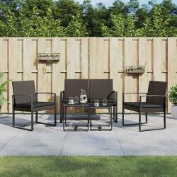 vidaXL Set mobilier de grădină cu perne, 5 piese, maro, PP ratan (360216)