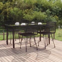 vidaXL Set mobilier de grădină, 5 piese, negru, poliratan (3157897) - comfy
