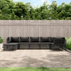 vidaXL Set mobilier de grădină cu perne, 7 piese, antracit, oțel (3186897) - comfy