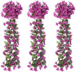vidaXL Ghirlande de flori artificiale, 3 buc. , violet deschis, 85 cm (359050)