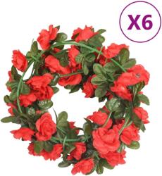 vidaXL Ghirlande de flori artificiale, 6 buc. , roșu, 240 cm (359069)
