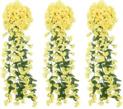 vidaXL Ghirlande de flori artificiale, 3 buc. , galben, 85 cm (359048)