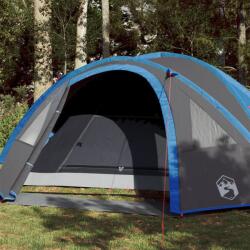 vidaXL Cort de camping 4 persoane albastru, 300x250x132 cm, tafta 185T (94350)