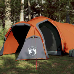 vidaXL Cort camping 4 persoane gri/portocaliu 360x135x105cm tafta 185T (94388)