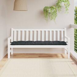 vidaXL Pernă bancă de grădină negru carouri, 180x50x7cm, textil oxford (361634) - comfy