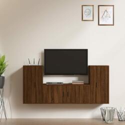 vidaXL Set dulap TV, 3 piese, stejar maro, lemn prelucrat (3188541)