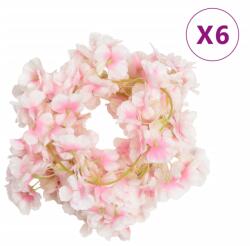 vidaXL Ghirlande de flori artificiale, 6 buc. , roz deschis, 180 cm (359057)