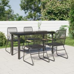 vidaXL Set mobilier de grădină, 5 piese, negru, ratan PVC (3099211) - comfy