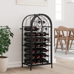 vidaXL Suport sticle vin 33 de sticle, negru 45x36x100 cm fier forjat (358369) Suport sticla vin