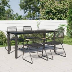 vidaXL Set mobilier de grădină, 5 piese, negru, ratan PVC (3156572) - comfy