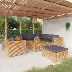 vidaXL Set mobilier grădină cu perne, 8 piese, lemn masiv de tec (3100878)