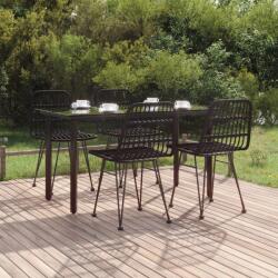 vidaXL Set mobilier de grădină, 5 piese, negru, poliratan (3157896) - comfy
