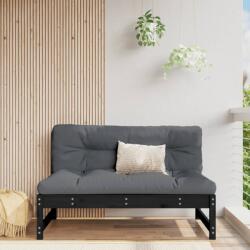 vidaXL Canapea de mijloc de grădină, negru, 120x80 cm, lemn masiv pin (825706)
