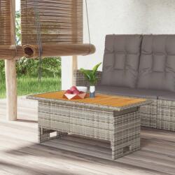 vidaXL Masă de grădină gri 100x50x43/63 cm lemn acacia și poliratan (362188) - comfy