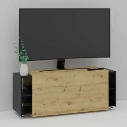 FMD Comodă TV, stejar artizanal & negru, 194, 5x39, 9x49, 2 cm (444227)