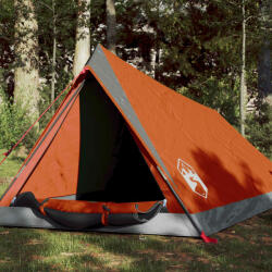 vidaXL Cort camping 2 pers. gri/portocaliu 200x120x88/62cm tafta 185T (94364)