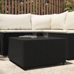 vidaXL Masă de cafea pătrată de grădină, negru, 50x50x30 cm, poliratan (319857) - comfy
