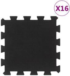 vidaXL Plăci de podea din cauciuc, 16 buc. , negru, 16 mm, 30x30 cm (155671)