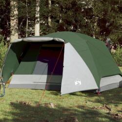 vidaXL Cort de camping 6 persoane verde, 412x370x190 cm, tafta 190T (94418) Cort
