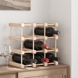 vidaXL Raft de vin pentru 12 sticle, 36x23x36 cm, lemn masiv de pin (353750)