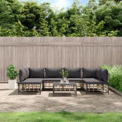 vidaXL Set mobilier de grădină cu perne, 7 piese, antracit, poliratan (3186789) - comfy