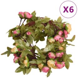 vidaXL Ghirlande de flori artificiale, 6 buc. , roz, 215 cm (359062)