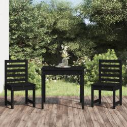 vidaXL Set bistro de grădină, 3 piese, negru, lemn masiv de pin (3154675) - comfy