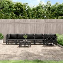 vidaXL Set mobilier de grădină cu perne, 7 piese, antracit, oțel (3186879) - comfy