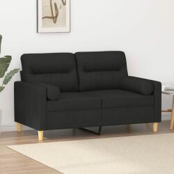vidaXL Canapea cu 2 locuri cu pernuțe, negru, 120 cm, textil (3200817)