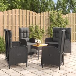 vidaXL Set mobilier de grădină cu perne, 5 piese, negru, poliratan (3185090) - comfy