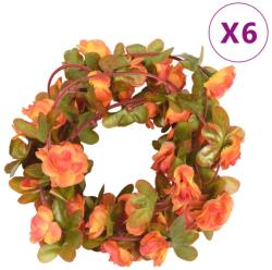 vidaXL Ghirlande de flori artificiale, 6 buc. , portocaliu, 250 cm (359044)