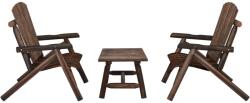 vidaXL Set mobilier de grădină, 3 piese, lemn masiv de molid (3185516)