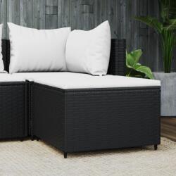 vidaXL Taburet de grădină cu pernă, negru, poliratan (319740) - comfy