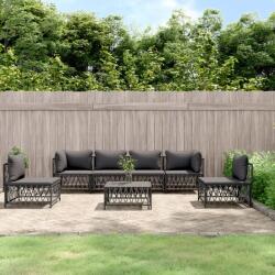 vidaXL Set mobilier de grădină cu perne, 7 piese, antracit, oțel (3186845) - comfy