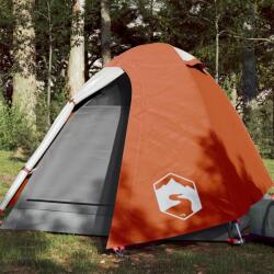 vidaXL Cort camping 2 persoane gri/portocaliu 254x135x112cm tafta 185T (94329)