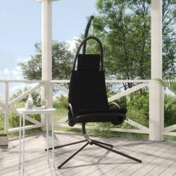 vidaXL Scaun balansoar grădină cu pernă, negru, textil oxford și oțel (362728) - comfy