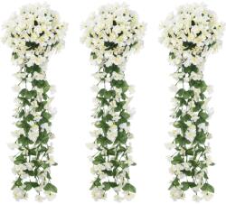 vidaXL Ghirlande de flori artificiale, 3 buc. , alb, 85 cm (359054)