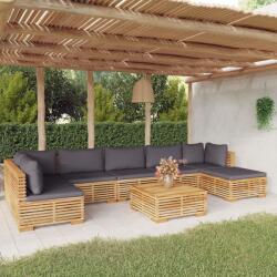 vidaXL Set mobilier grădină cu perne, 8 piese, lemn masiv de tec (3100910)