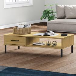 vidaXL Dulap consolă cu picioare metalice „OSLO, maro, lemn masiv pin (351036) - comfy Masa de cafea