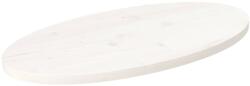 vidaXL Blat de masă, alb, 70x35x2, 5 cm, lemn masiv de pin, oval (824316)