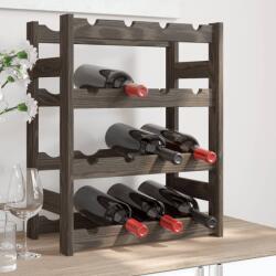vidaXL Suport sticle de vin, 16 sticle, gri, lemn masiv de pin (373378)