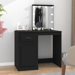 vidaXL Masă de toaletă cu LED, negru, 90x50x132, 5 cm, lemn prelucrat (816769) - comfy