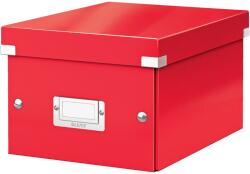 Leitz WOW Click & Store tárolódoboz, laminált karton, részben újrahasznosított, összecsukható, fedéllel, 22x16x28 cm, piros színű (LZ60430026)