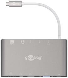 Goobay 62113 Goobay interface hub USB 3.2 Gen 1 (3.1 Gen 1) Type-C 5000 Mbit/s Silver, Card reader (62113)
