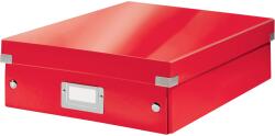Leitz WOW Click & Store Organizer tárolódoboz, laminált karton, részben újrahasznosított, fedéllel, 28x10x37 cm, piros színű (LZ60580026)