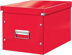 Leitz WOW Click & Store tárolódoboz, laminált karton, részben újrahasznosított, összecsukható, fedéllel és fogantyúval, 32x31x36 cm, piros színű (LZ61080026)
