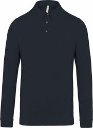 Kariban Férfi galléros póló Kariban KA264 Men'S Long Sleeved Jersey polo Shirt -S, Navy