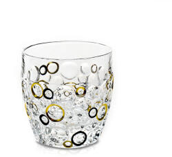 Bohemia 1845 Чаша за уиски Bohemia 1845 Lisboa Gold and Black Circles 350ml, 6 броя (1005777) - azo